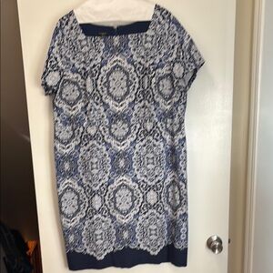 Talbots Blue and White Patterned Blouse